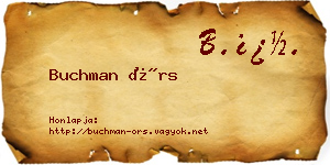 Buchman Örs névjegykártya